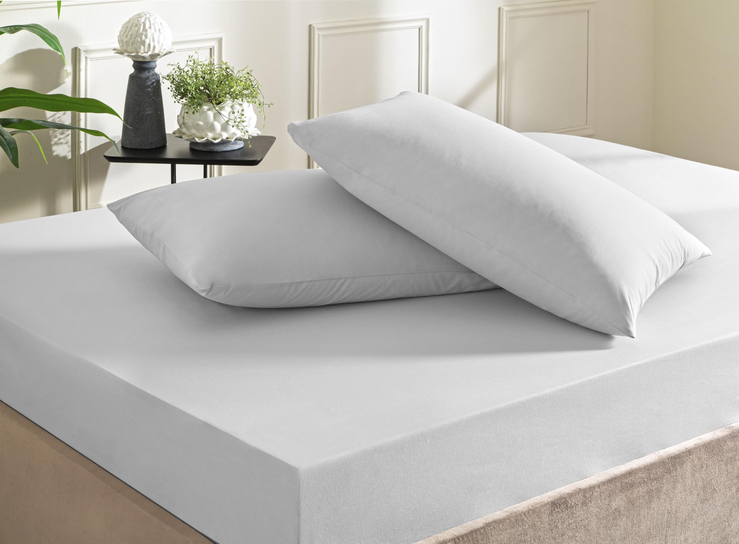 Taç Color Dreams Ranforce King Size Fitted Çarşaf Seti Gri