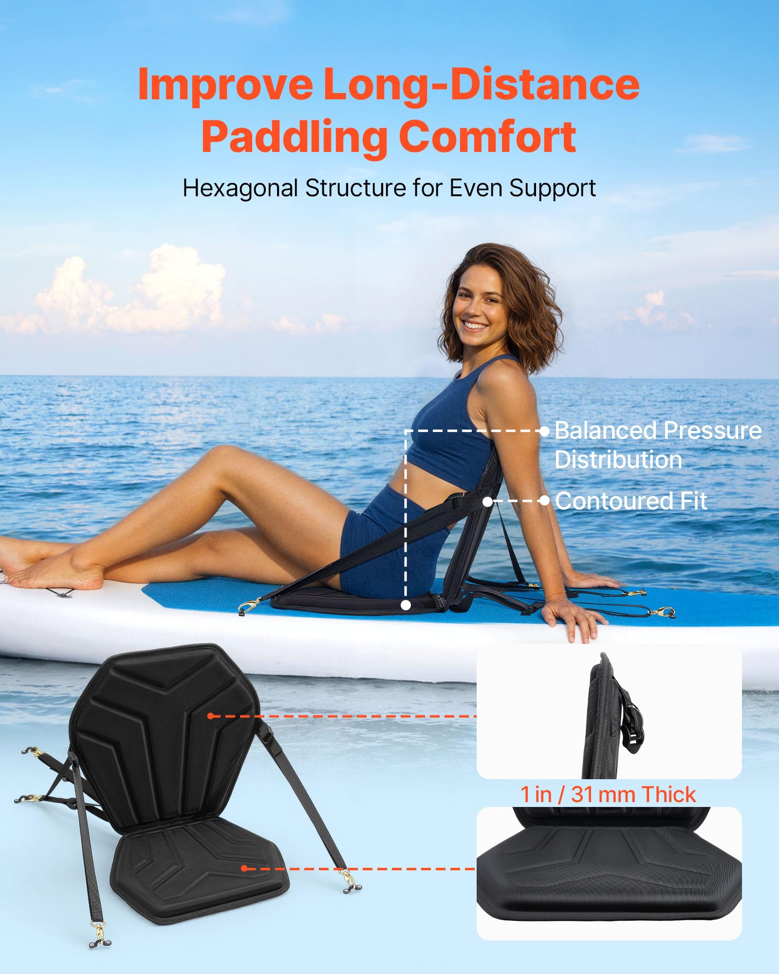 VEVOR Siège de Kayak Universel, Dosseret Sup