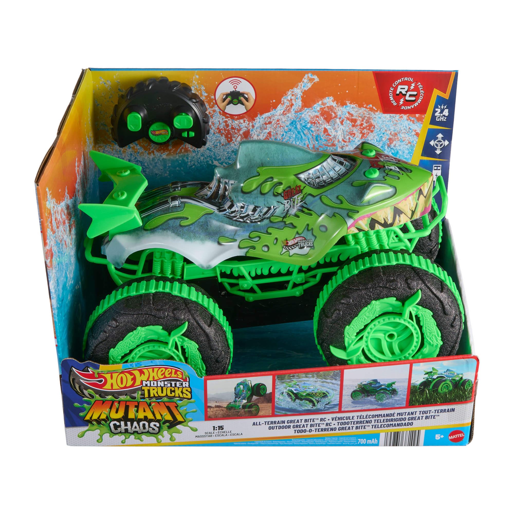 Hot Wheels Monster Trucks Great Bite RC terenowo-wodny