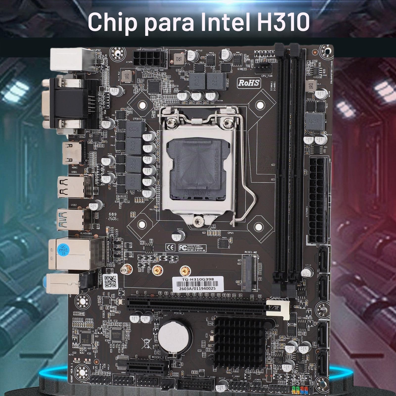 Placa Base H310 LGA 1151, Micro ATX DDR4 USB 3.0 VGA Placa Base Profesional para Juegos 6 GB para Computadora de Escritorio