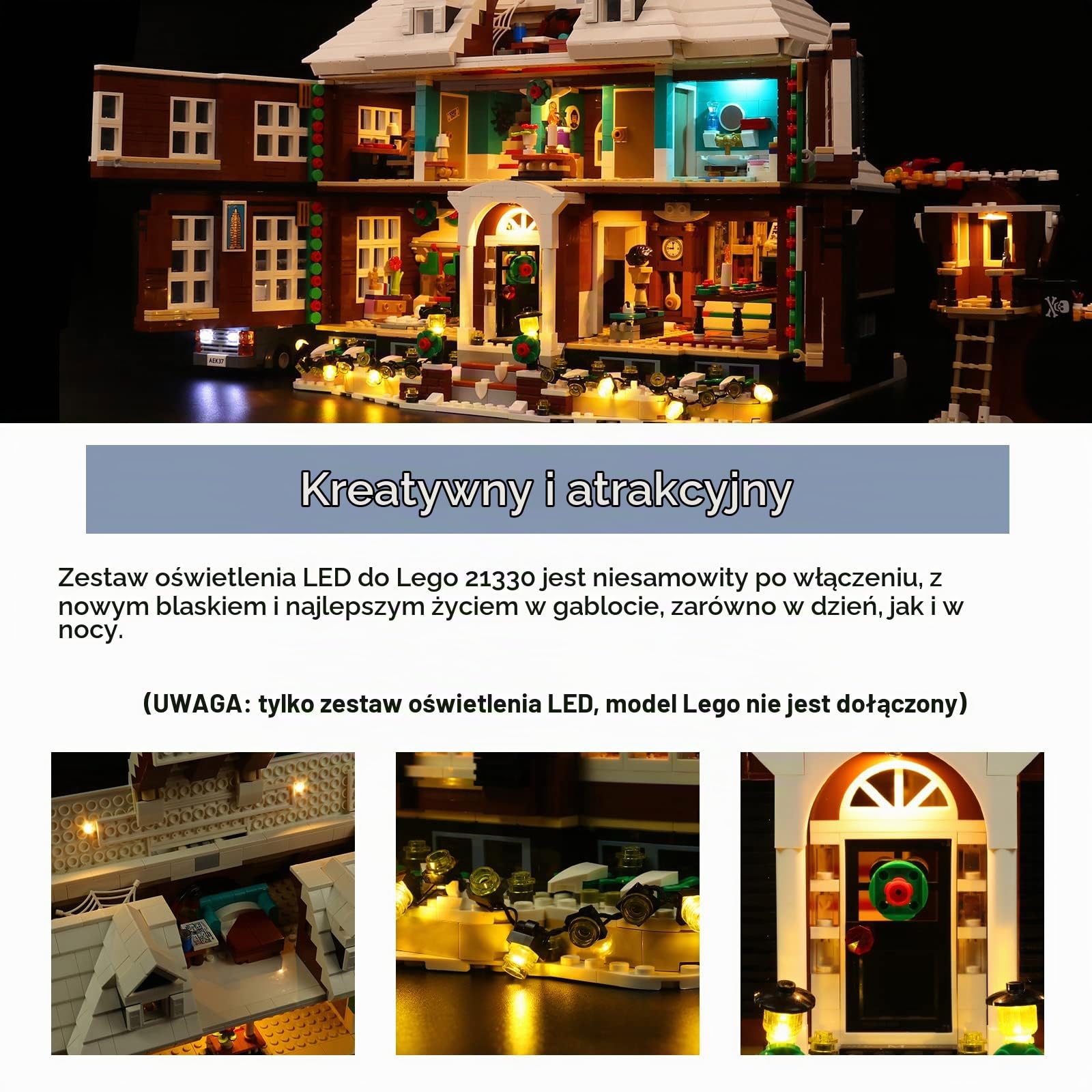 Zestaw oświetlenia LED do samodzielnego domu, wersja dźwiękowa, oświetleniowy zestaw - tylko światełka, bez modelu Lego