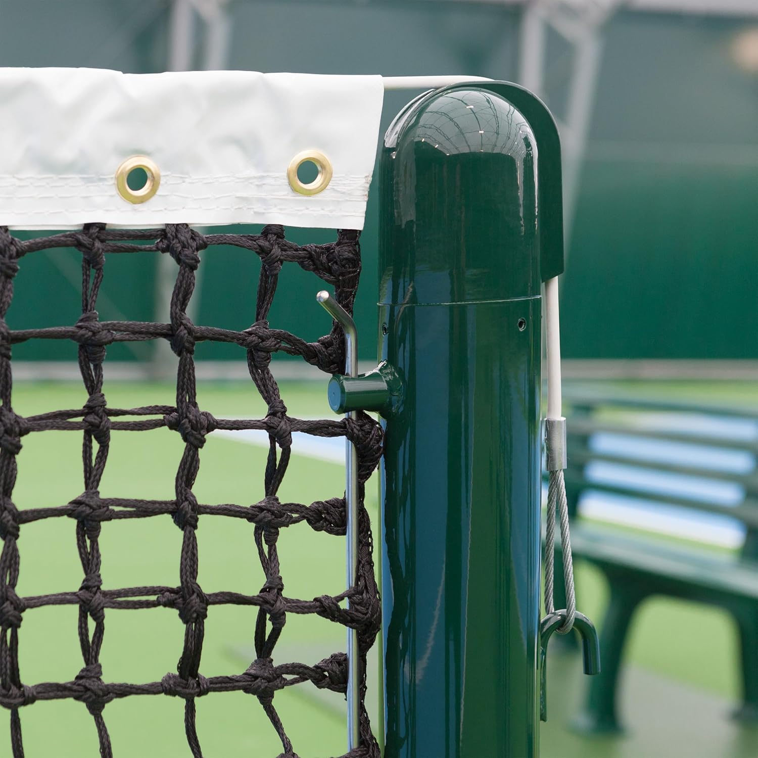 Vermont Round Tennis Posts [Optional Sockets] | ITF Regulation Posts – Brass Winder Included