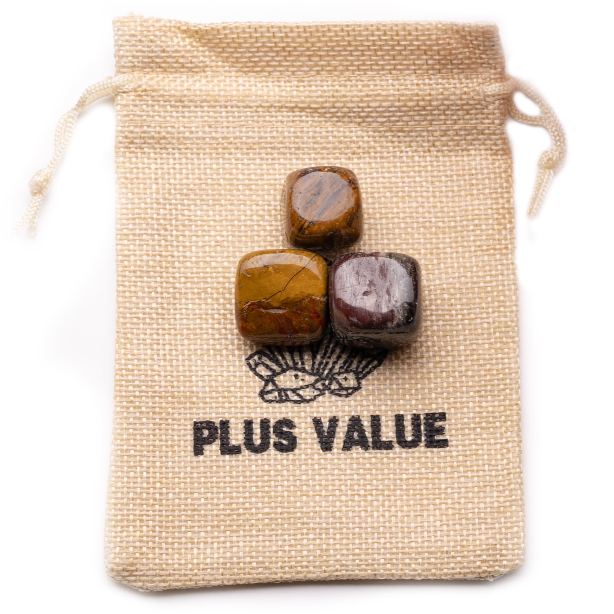 Plus Value Petrified Wood Tumbled Pebbles Stone Crystal Reiki Healing Aura Chakra (50grams, Jute Bag)-image-39