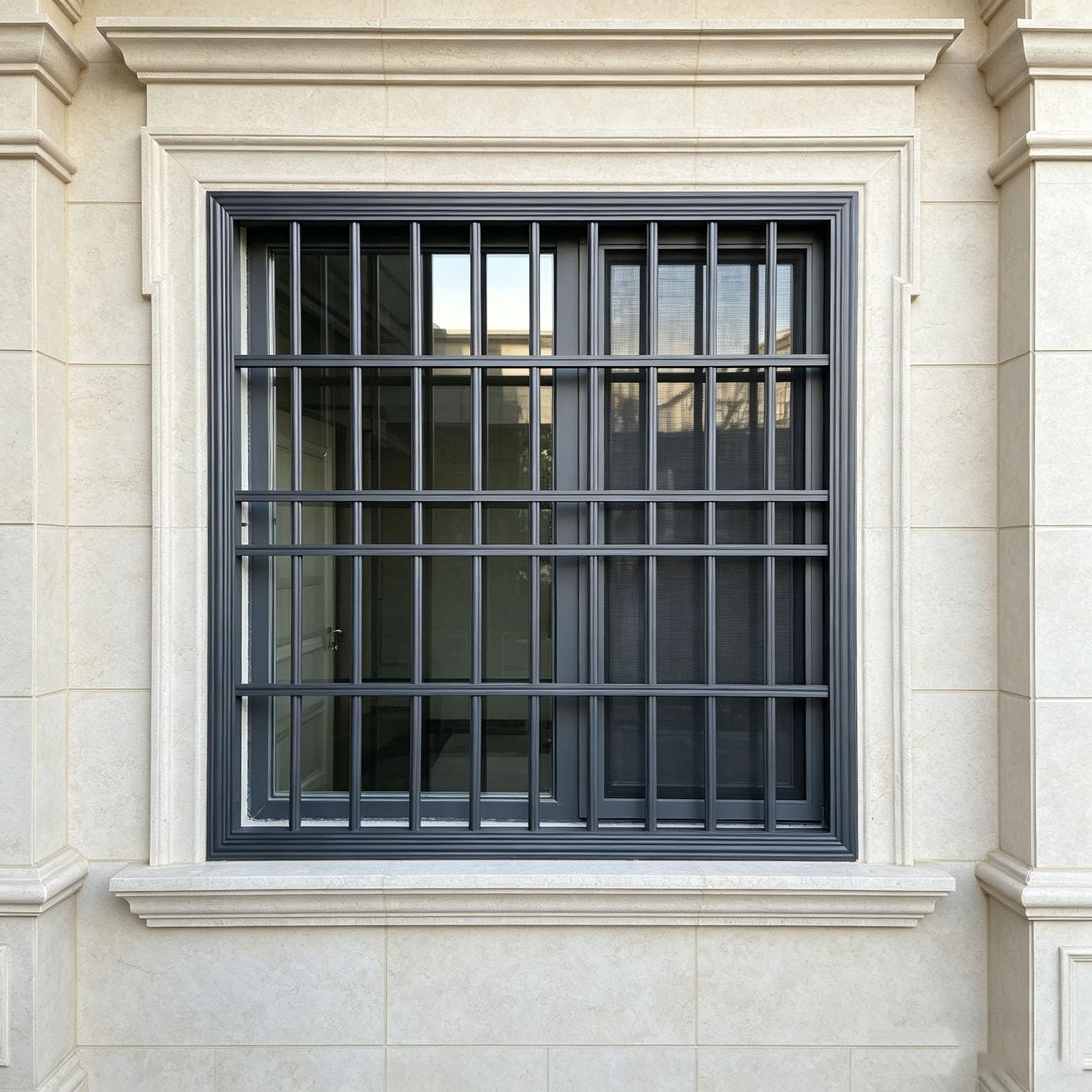 Barra de ventana antirrobo a medida que protege tu apartamento en planta baja de caídas.
