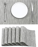 Vista 31 de Leetaltree - Manteles individuales, resistentes al calor, antideslizantes, para mesa de comedor, lavables, duraderos, tejido de PVC