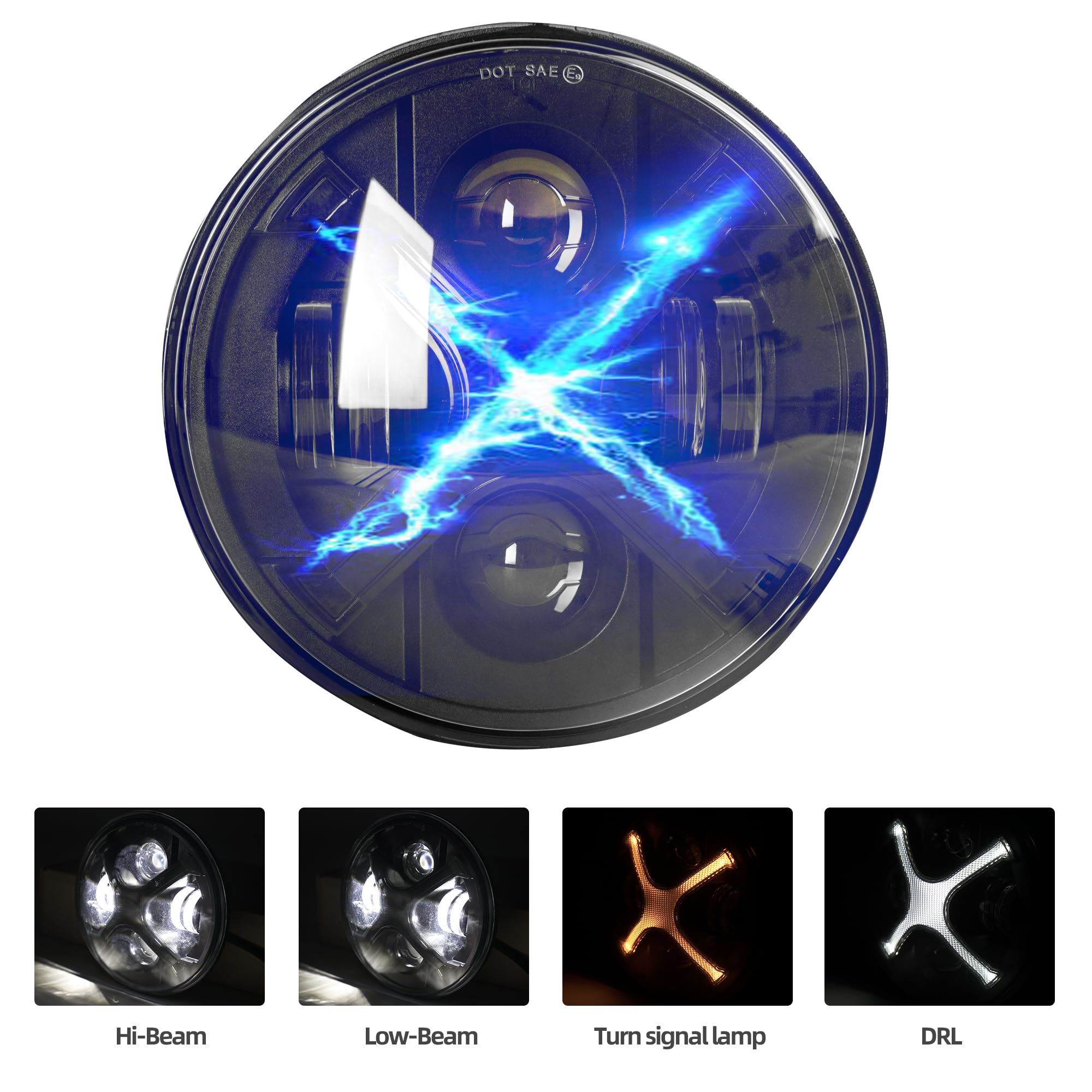 Amazon.com: OFFROAD GAMERS X-Style 7 Inch LED Headlights with Hi