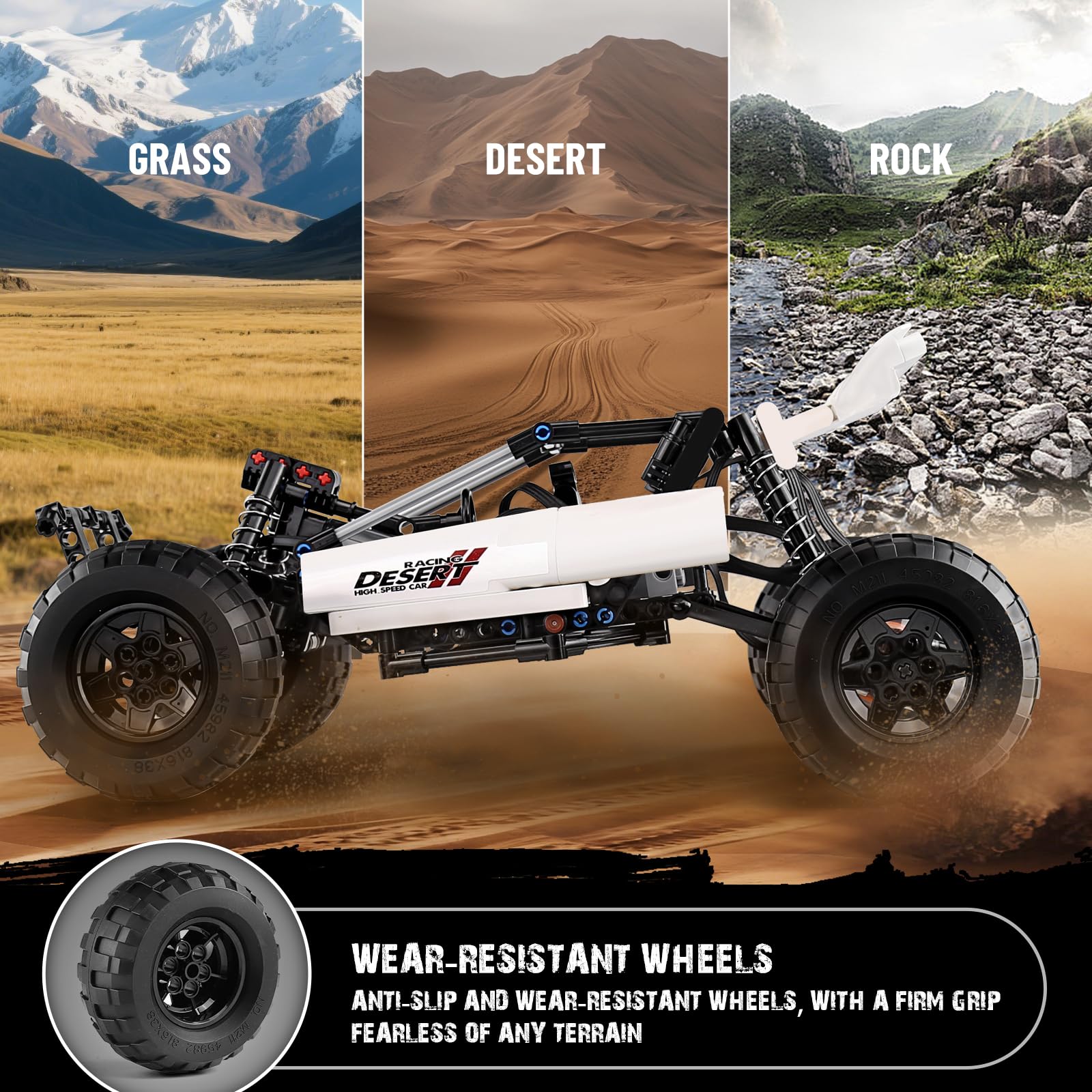 Mould King 18001 - Briques de Construction contrôlées par Application avec télécommande - Modèle avec 3 Moteurs - Voiture Tout-Terrain Technique Tout-Terrain - Véhicule d'escalade réaliste - Cadeau