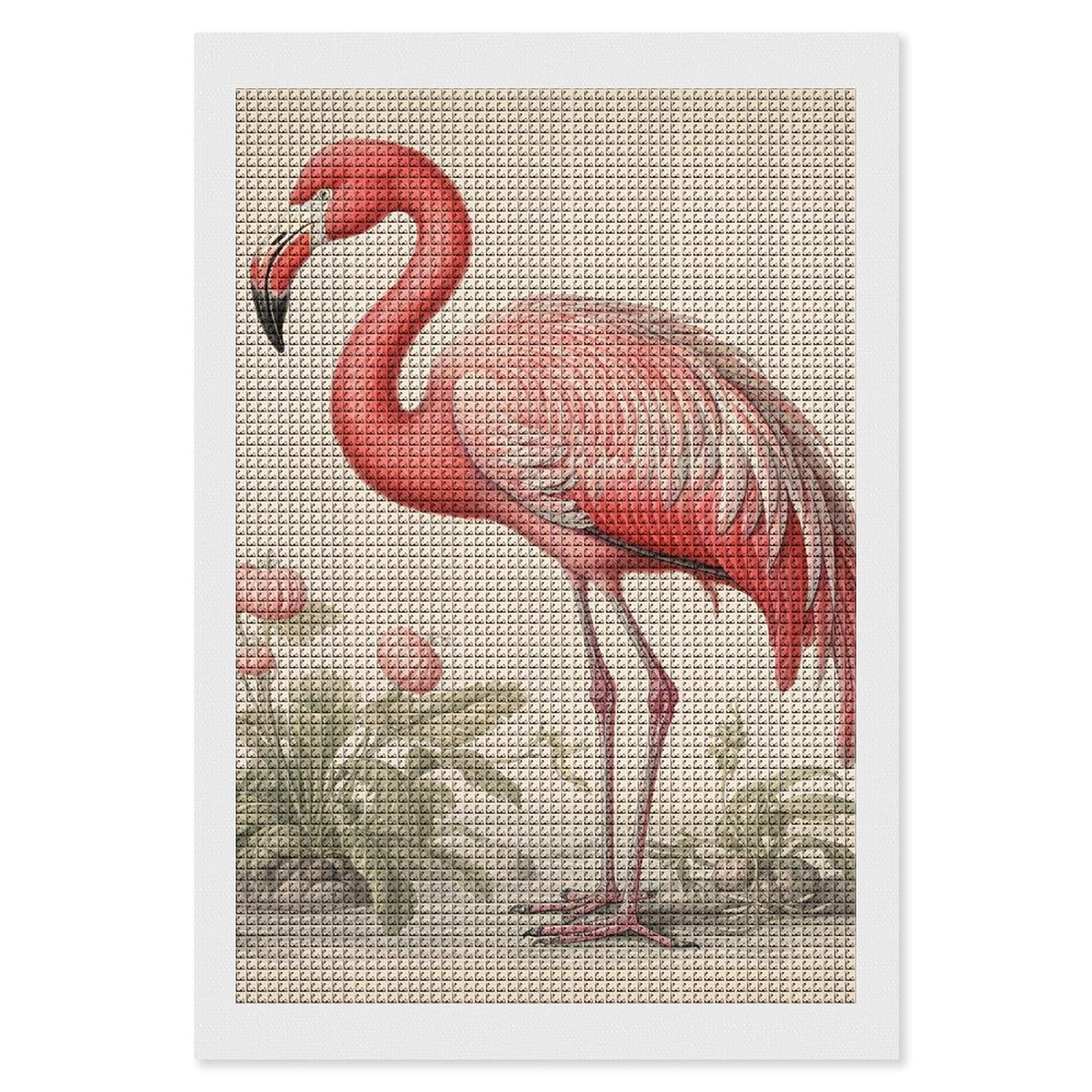 Art Flamingo Diamond Art Kits for Adults, DIY 5D Diamonds Painting Kits for Beginner, Round Full Drill Diamond Dots Painting, 8"x12" Diamonds Pictures Gem Art and Crafts Wall Decor