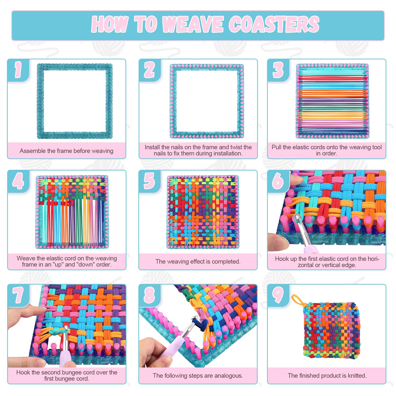 LetCart 288 Pezzi Kit Braccialetti Colorati per Bracciale Loom Bands Kit, Kit per Fare Braccialetti di Gomma per Ragazzi e Ragazze, Regalo di Tessitura, Set Creativo Fai-da-Te per Ragazze