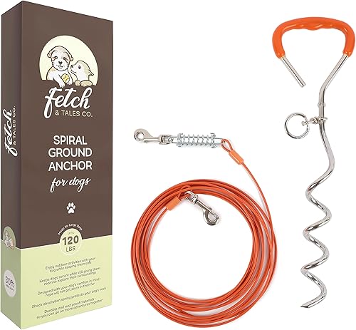 Cable y estaca para perros grandes y medianos y mascotas Necesidades para perros Correa para correr perros para patio Cadena resistente y estaca