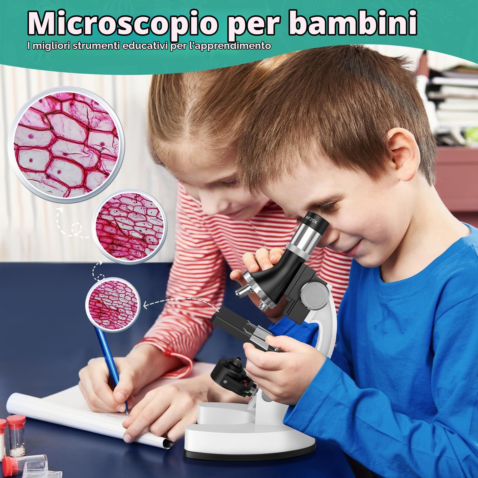 USCAMEL Microscopio Bambini 1200X Professionale: Microscopio Bambini Ottico