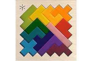 Rainbow Pentomino Puzzle: A Vibrant Tangram of Geometrical Shapes