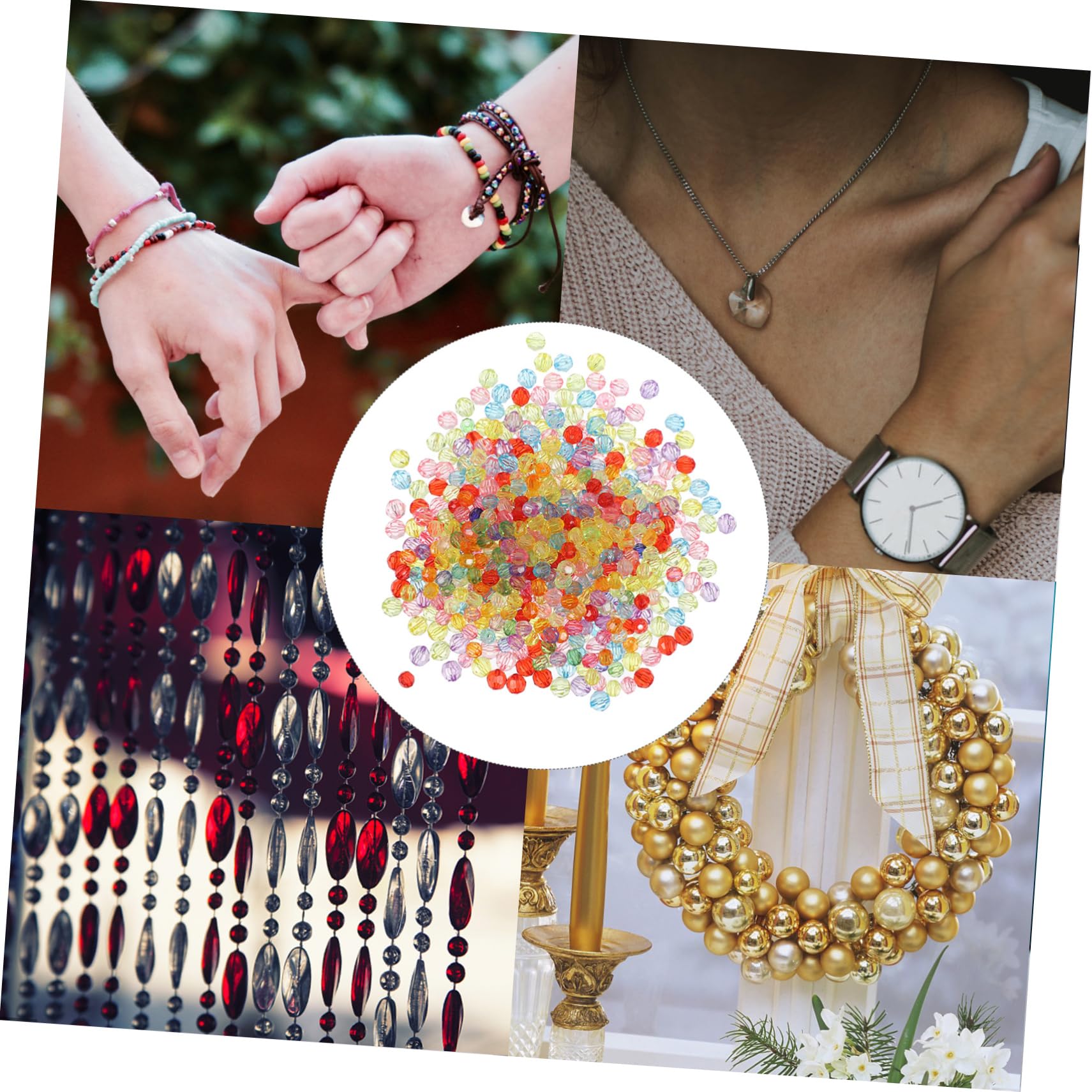 Artibetter 4 Sätze Armband Perlen Masse Herstellung Schmuck Abstandsperlen Basteln Farbige Kleine Perlen Zarte Kleine Perlen Für Handgefertigte Perle Diy Liefert Acryl 600 Stück * 4