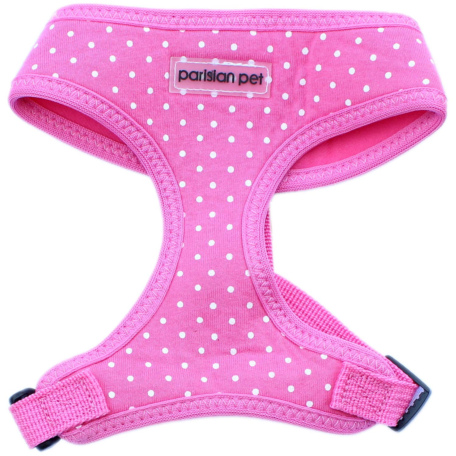 Harnais pour chien confortable rose imprimé pois Parisien pour Animal Domestique
