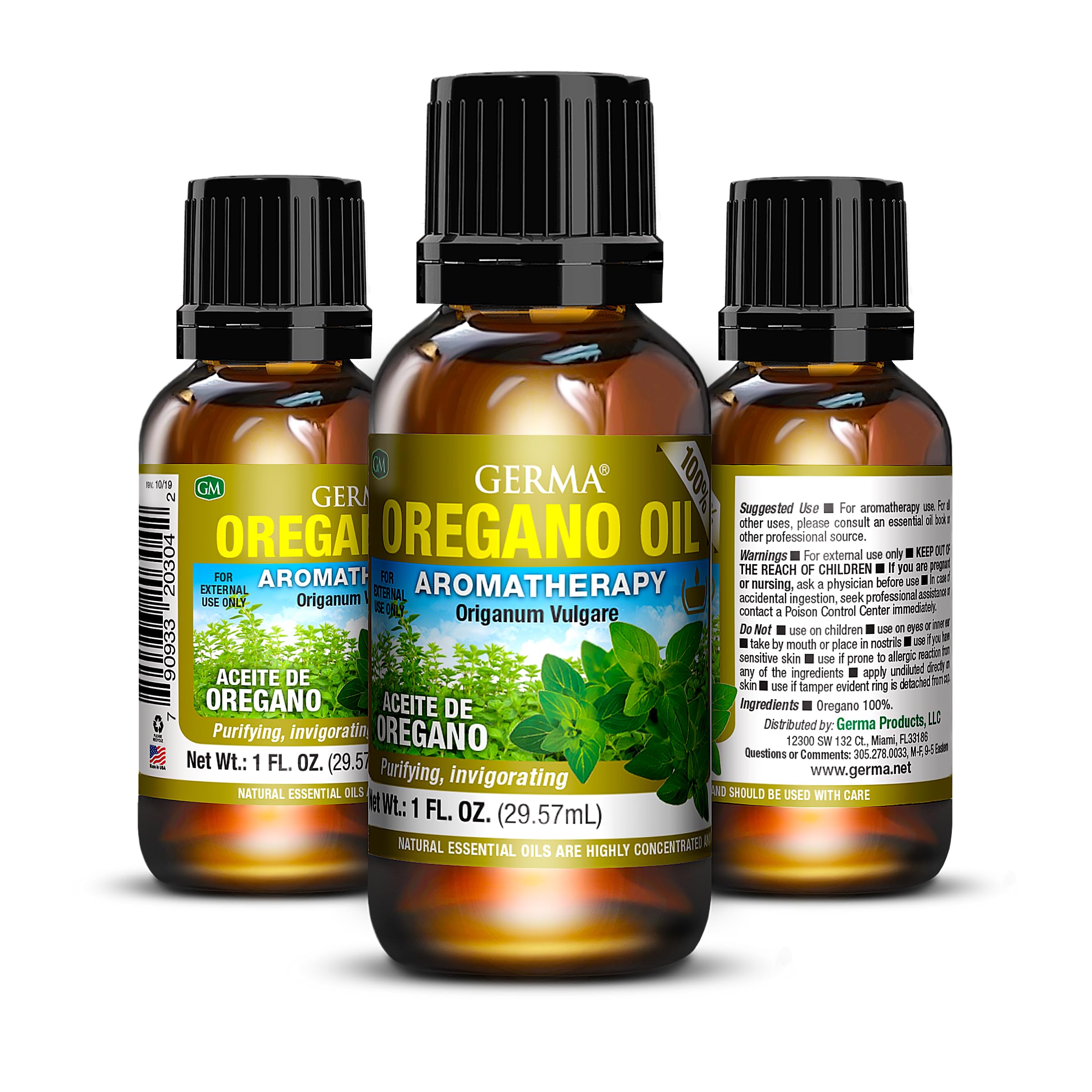 Germa Natural Oregano Oil, Expectorant/Aceite de Oregano Natural, Expectorante. 1oz.