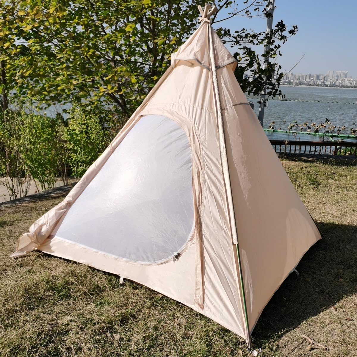Outdoor 1-2 Personen Tipi-Zelt für Camping-Pyramidenzelt für Familiengarten Indoor Adult Indian TEIPEE Zelt zum Spielen