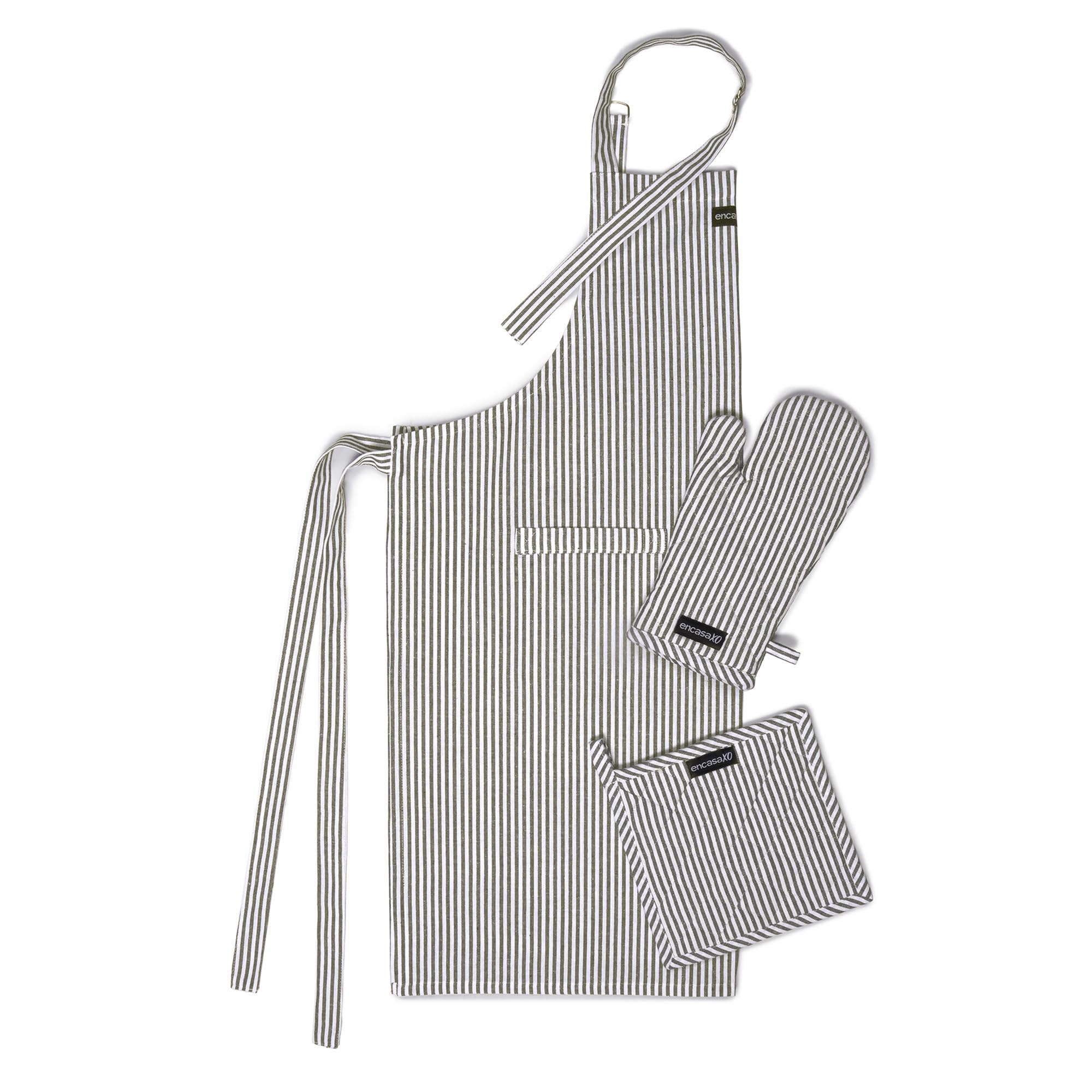 Encasa XO Kitchen Apron, Heat Resistant Oven Gloves, Potholder — image 1