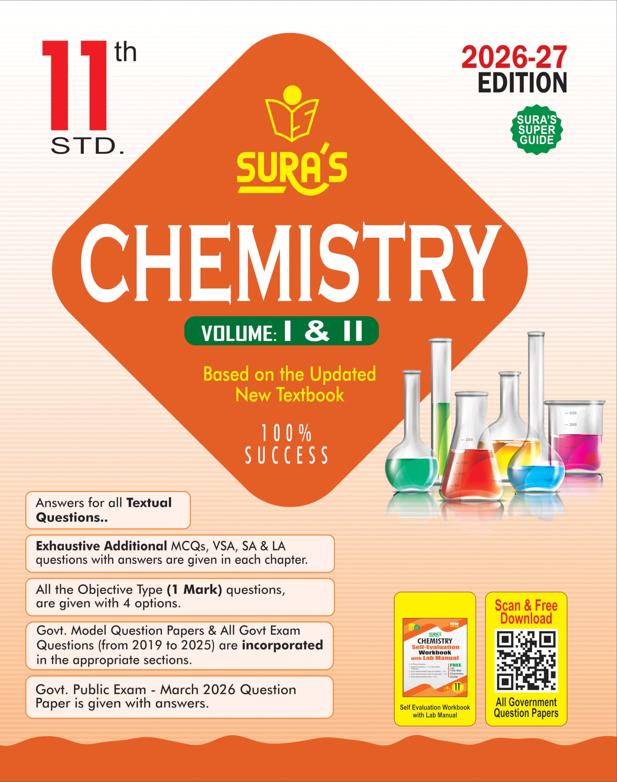 SURA`S 11th Standard Chemistry Guide in English Medium 2026-27