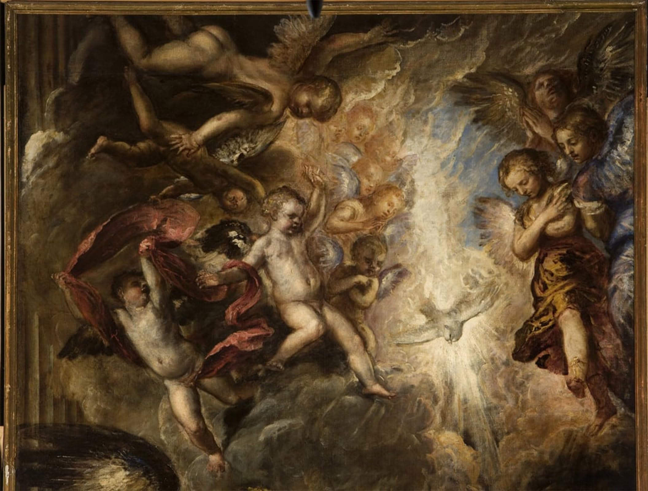 POSTERIIk Vintage Classic Picture Landscape Artwork the Annunciation Detail of by Tiziano Vecelli Portrait Canvas Painting for Office Home Decor 60x90cm
