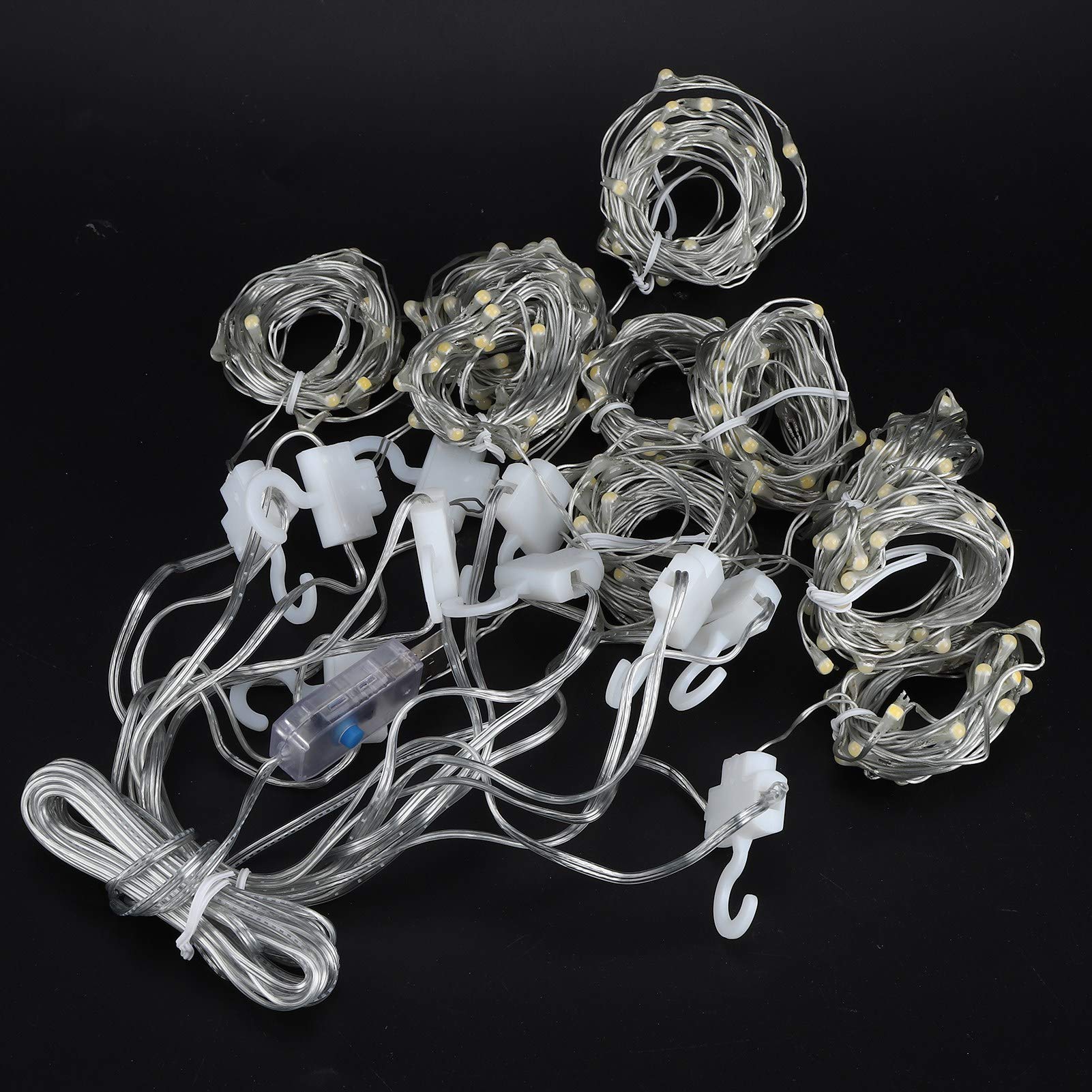 Fydun Guirlande Lumineuse Rideau 300LED 3x3m, avec USB et Télécommande, pour Intérieur/extérieur, Décorations de Mariage et de Fête