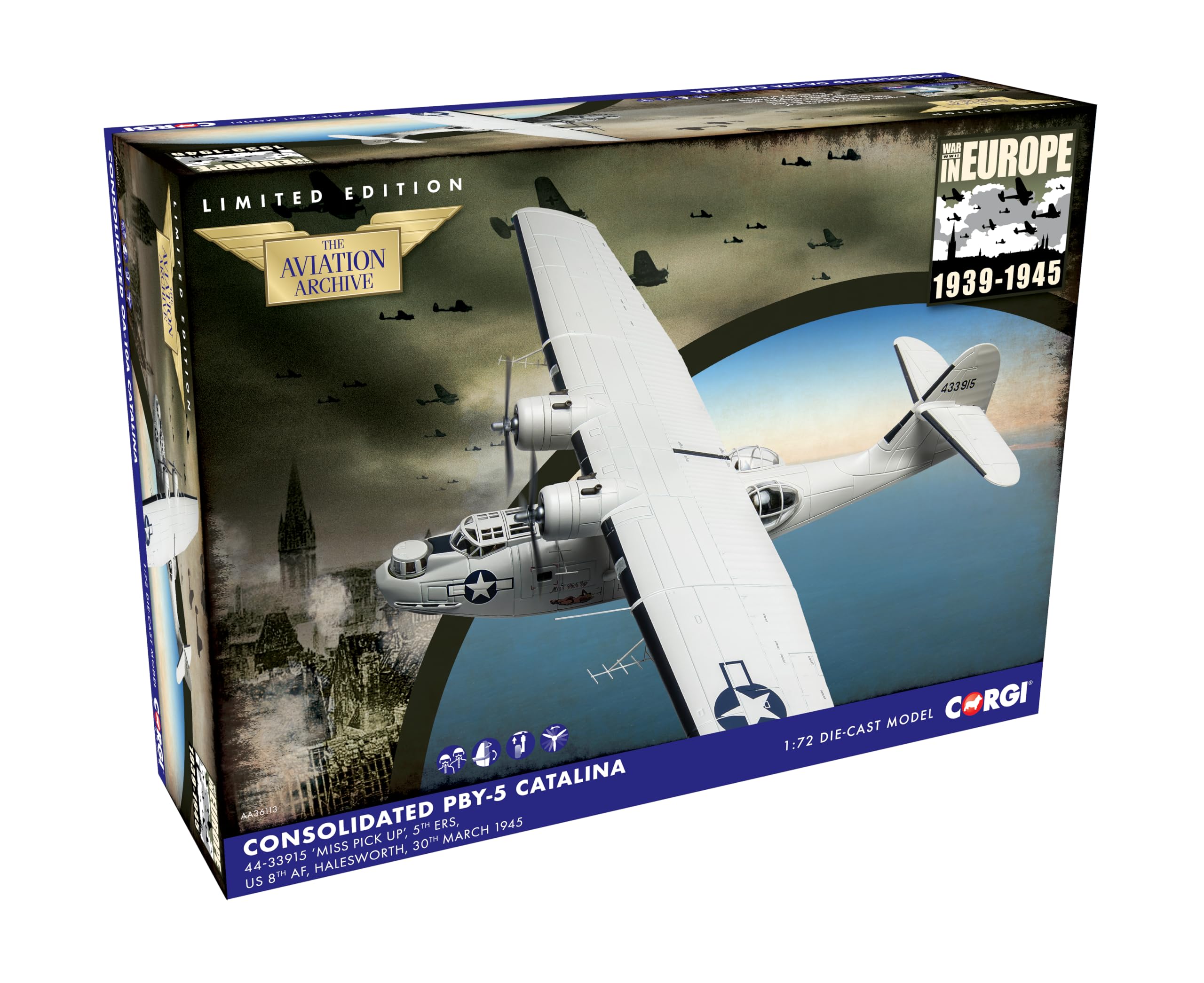 Corgi AA36113 Consolidated OA-10A Catalina, 44-33915 'Miss Pick Up' Vanguard Modelo Fundido a presión
