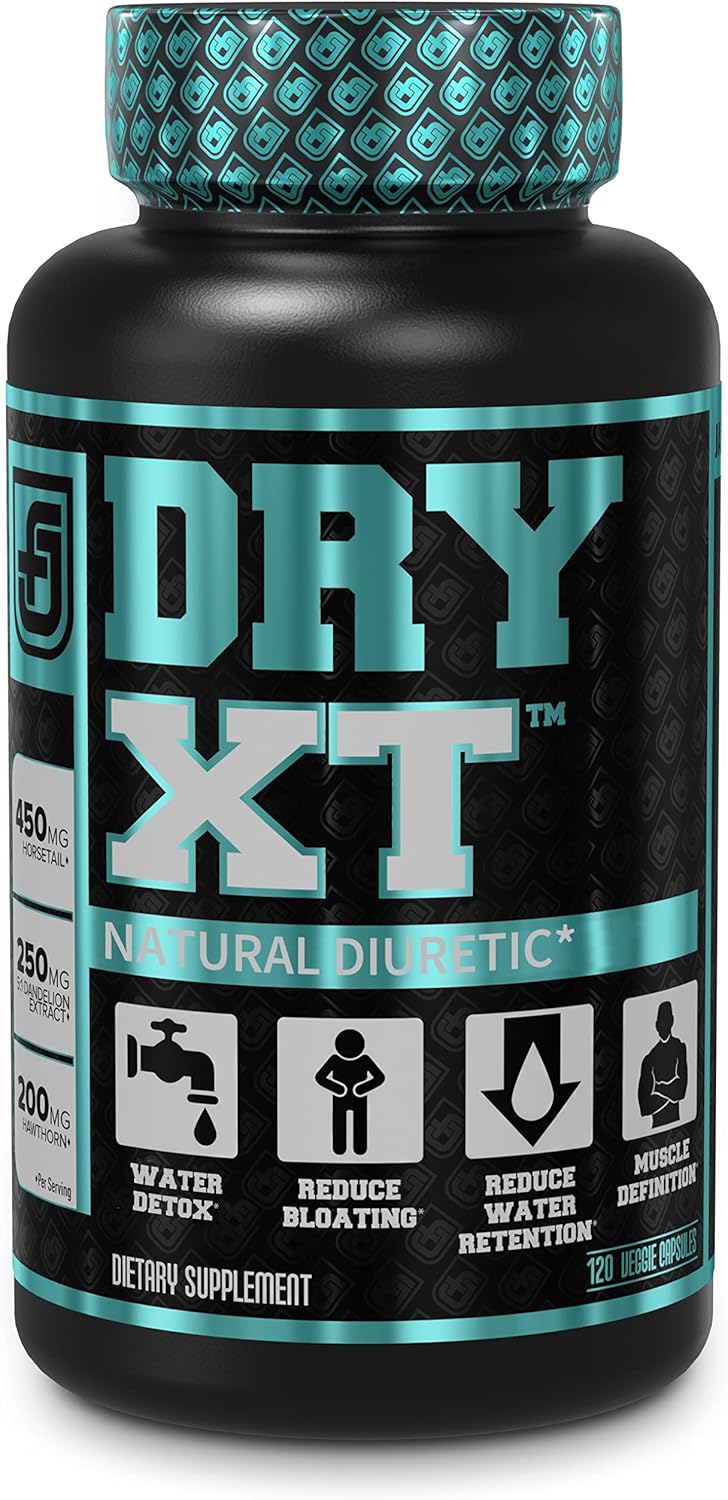 Dry-XT Water Reduction Diuretic Pills - Natural Supplement for Reducing Water Retention & Bloating Relief w/Dandelion Root Extract, Potassium, 7 More Powerful Ingredients - 120 Veggie Capsules : Health & Household