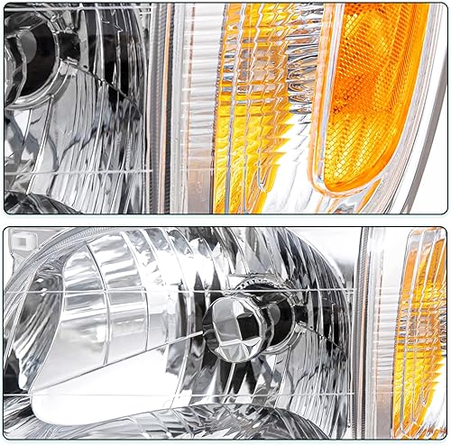 Miniatura 3 de TUSDAR Juego de montaje de faros delanteros para Toyota Tacoma 01-04 con luz de parachoques para lado del conductor y del pasajero (carcasa cromada