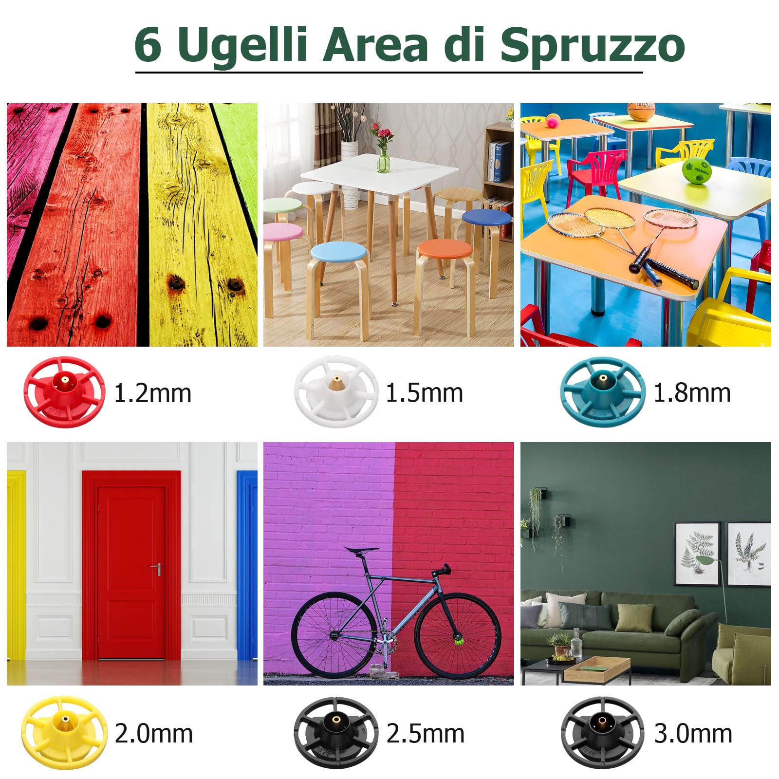 JiGiU Pistola Verniciatura HVLP 300W Professionale Portatile con Batteria, 6 Ugelli Intercambiabili (1.0-3.0mm) e Serbatoio 1000ml - Per Mobili, Porte, Pareti e Progetti Fai Da Te