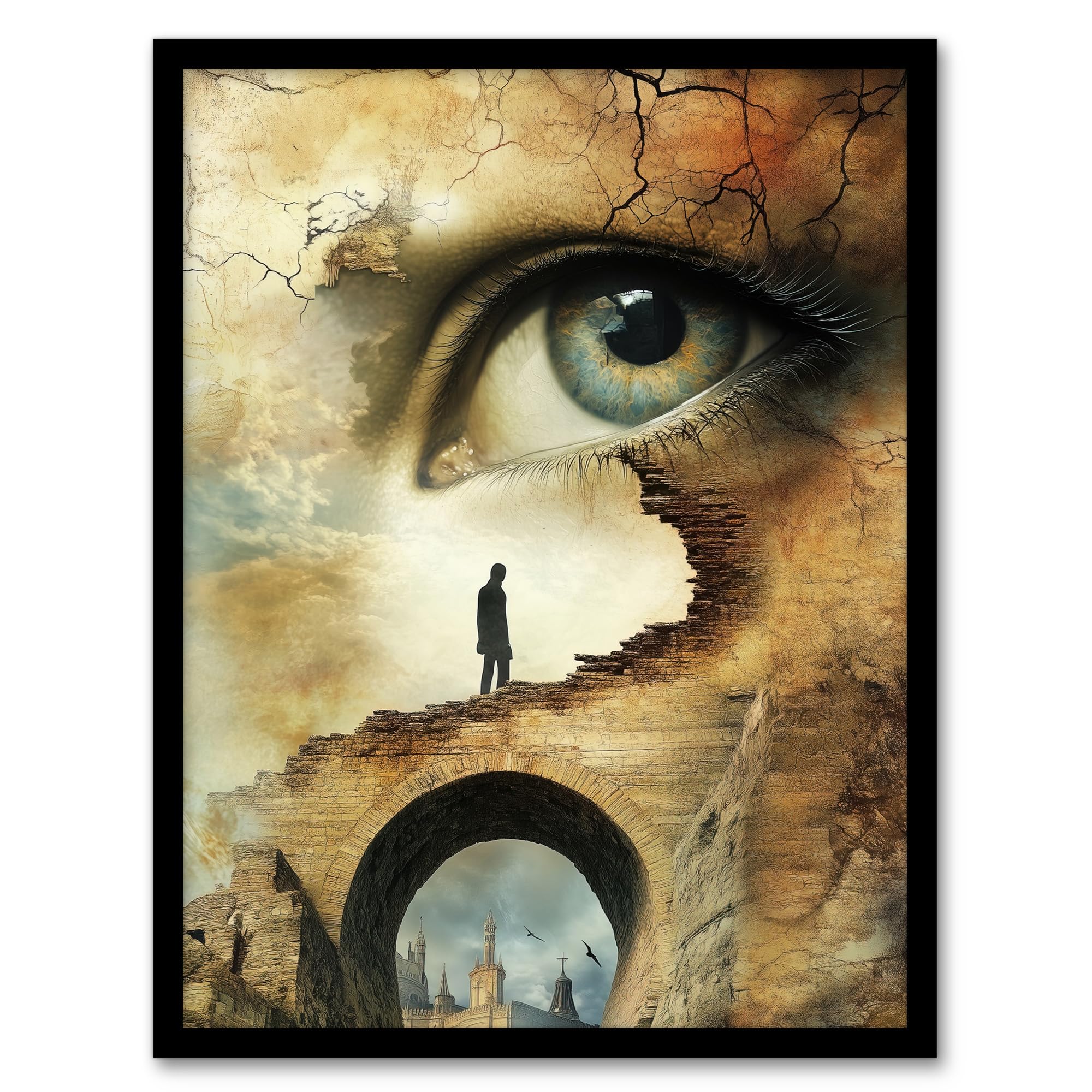 Artery8 Lost in a Dream Surrealism Conceptual Art Living Room Artwork Framed Wall Art Print A4