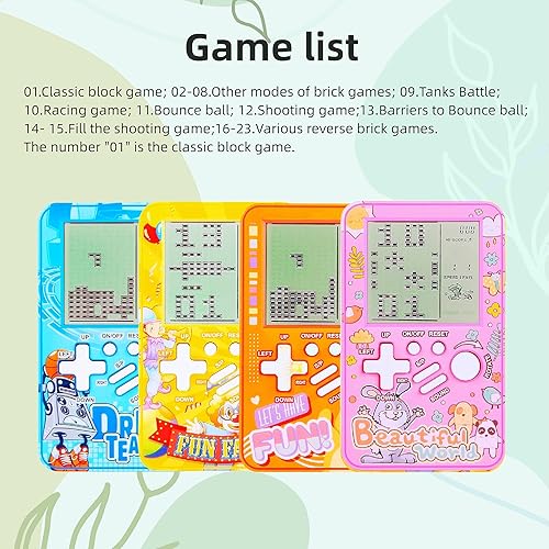 Miniatura 5 de CZT Consola de juegos de bloques de mano incorporada múltiples juegos clásicos retro ladrillo entretenimiento electrónico Estudiante Máquina de
