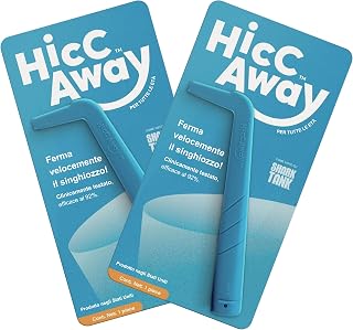 HICCAWAY Hiccup Straw - Stops Hiccups Naturally & Fast - As Seen On Shark Tank - Clinically Proven Relief for All Ages, Children & Adults - Safe, Lightweight, & Reusable (Blue, 2 Pack)