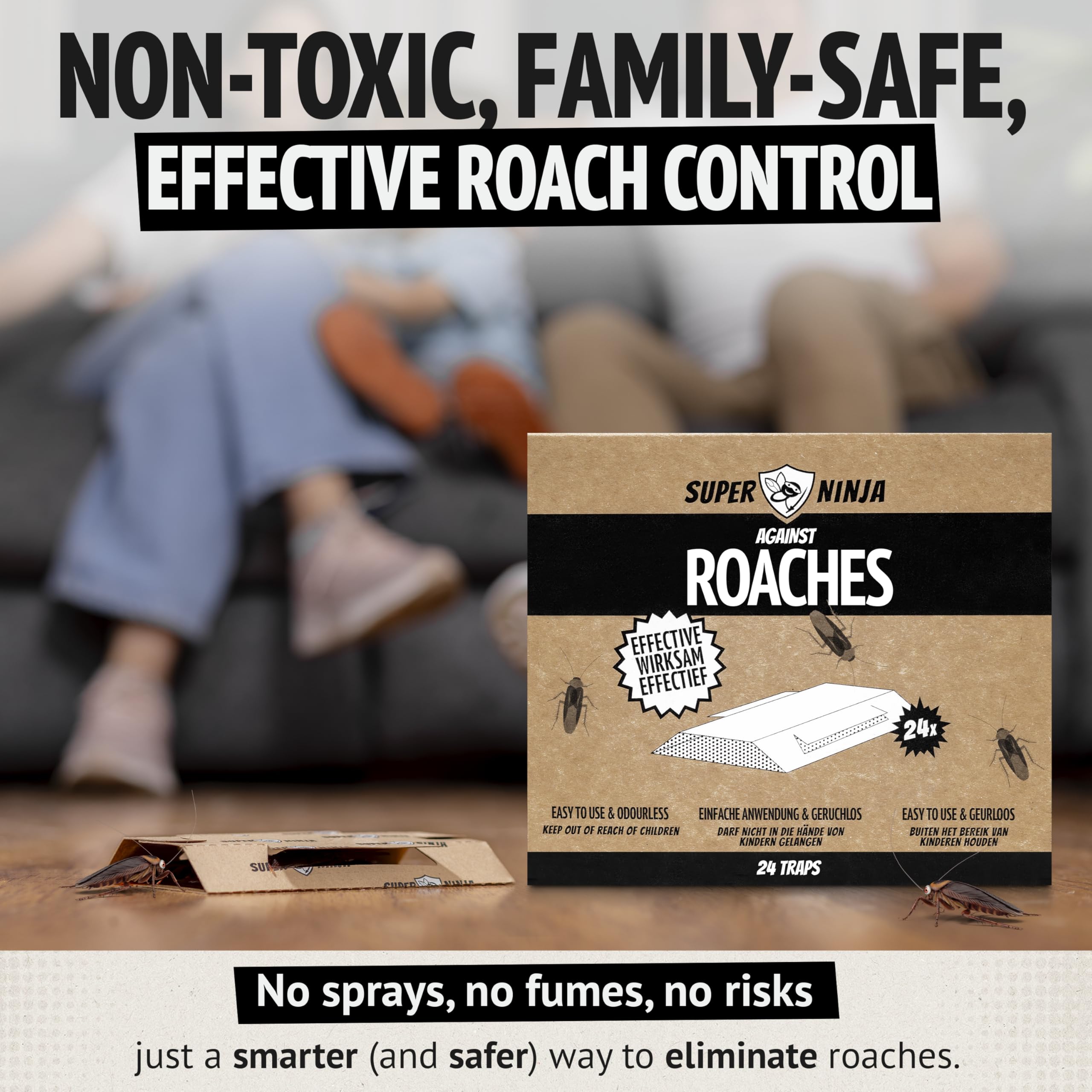 Amazon.com : Super Ninja Roach Traps Indoor with Food Attractant