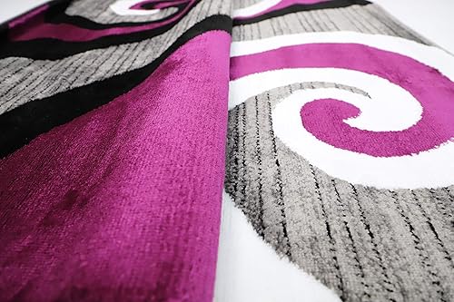 Miniatura 5 de Glory Rugs 4817A - Alfombra moderna de 4x6, diseño de remolinos, Colección Sevilla, acento contemporáneo para dormitorio, sala de estar y comedor.