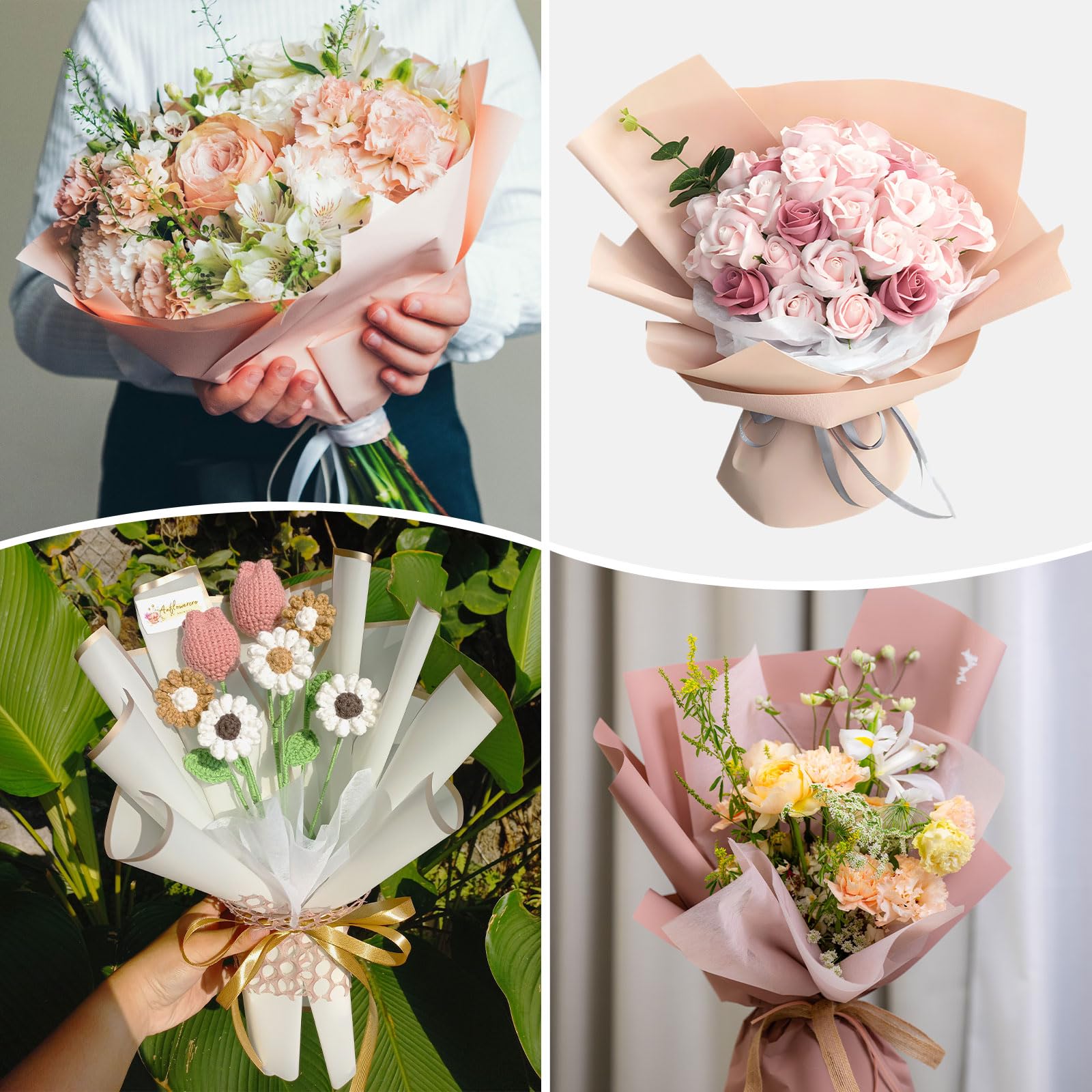 Amazon | M METERXITY 20枚の花束用ラッピングペーパー 23 インチの