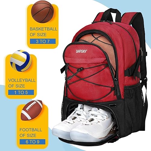 Miniatura 3 de DAFISKY Basketball Backpack with Ball Compartment  Large Basketball Bag with Shoes compartment Sports Equipment Bag for Soccer