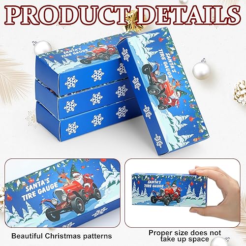 Miniatura 4 de 4 unidades de medidor digital de neumáticos de Navidad en caja de regalo, medidor de neumáticos de Papá Noel, regalos de Navidad para hombres, 150