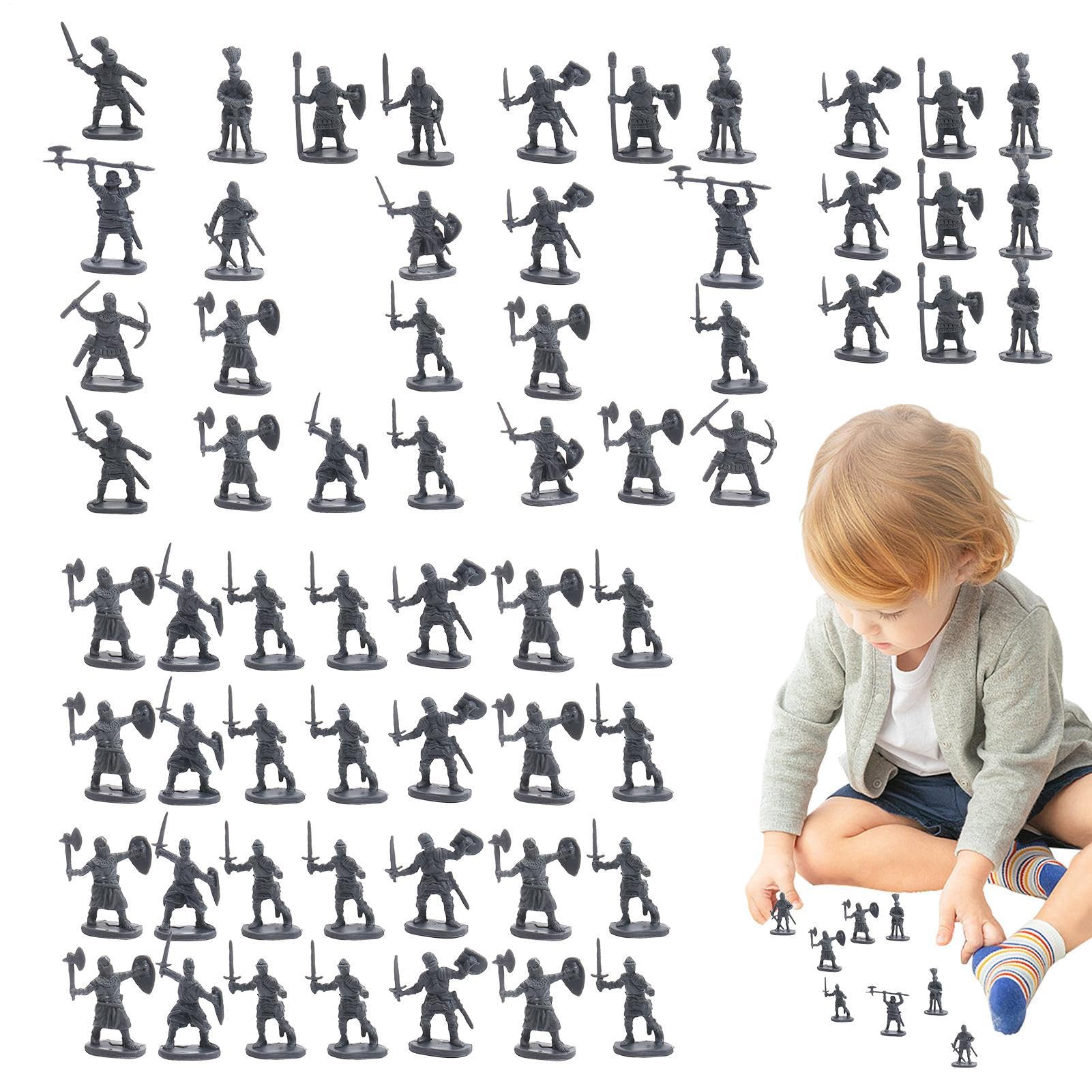Zeyaoaea Soldiers Men,Toy Soldiers Set | Model Miniatures 100x Statues Playsets for Pretend Play Parties Cake Decorations Educational Projects