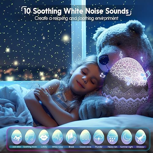 Miniatura 2 de Proyector de galaxia, luces de proyector de estrellas para dormitorio, proyector Aurora con altavoz Bluetooth y ruido blanco, luz nocturna LED para