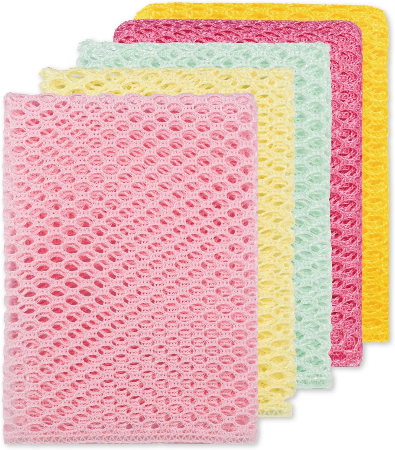 Olivia Tree 5PCS Innovative Dish Washing Net Cloths,Scourer,Quick Dry, Mesh net for Washing Dish, Dish wash net, Dish Sponge, Dish Scrubber 11" by 11"