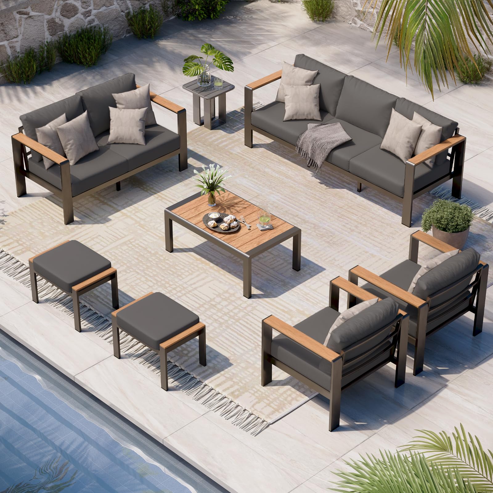 Oasbira 7-Piece Aluminum Patio Furniture Set