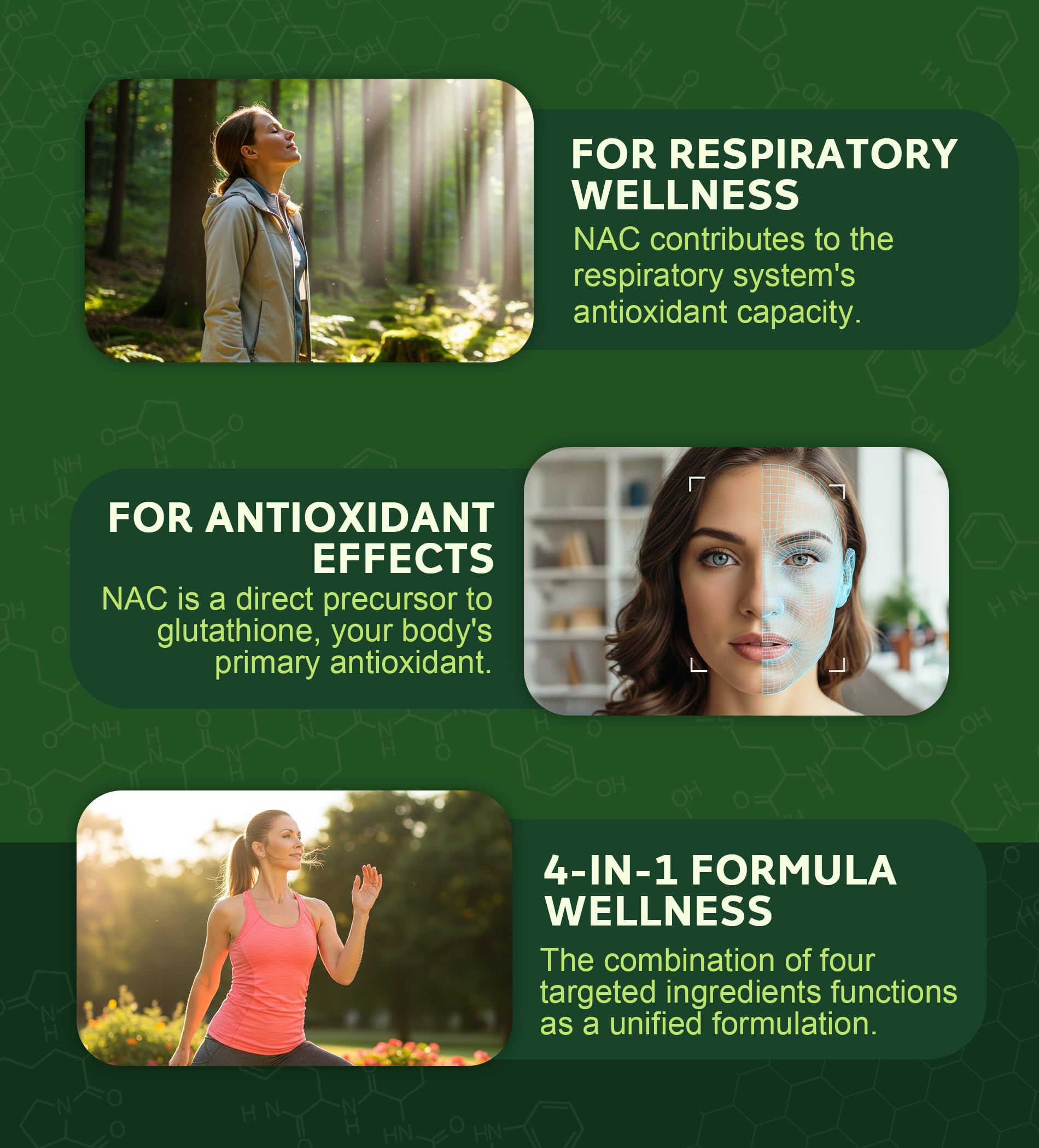 High Dose NAC 1200mg for Respiratory & Immunity*, NAC Supplement N-Acetyl Cysteine, 4-in-1 NAC Supplement with Bromelain, Glycine & Selenium — Amazon image 3