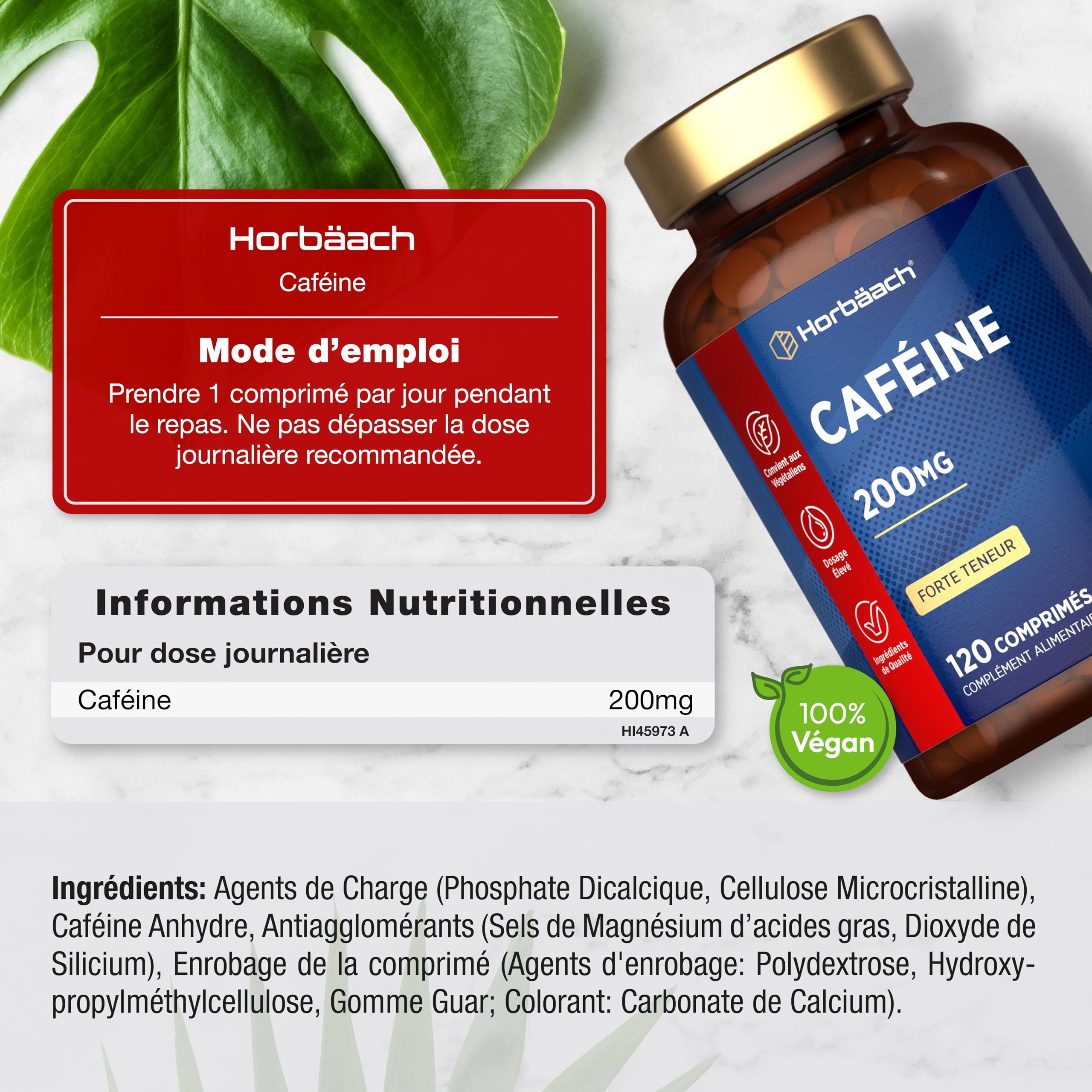 Comprimés De Caféine 200mg Sowelo - 200 Comprimés - Pour énergie Et Concentration - Neuf, Péremption 2027