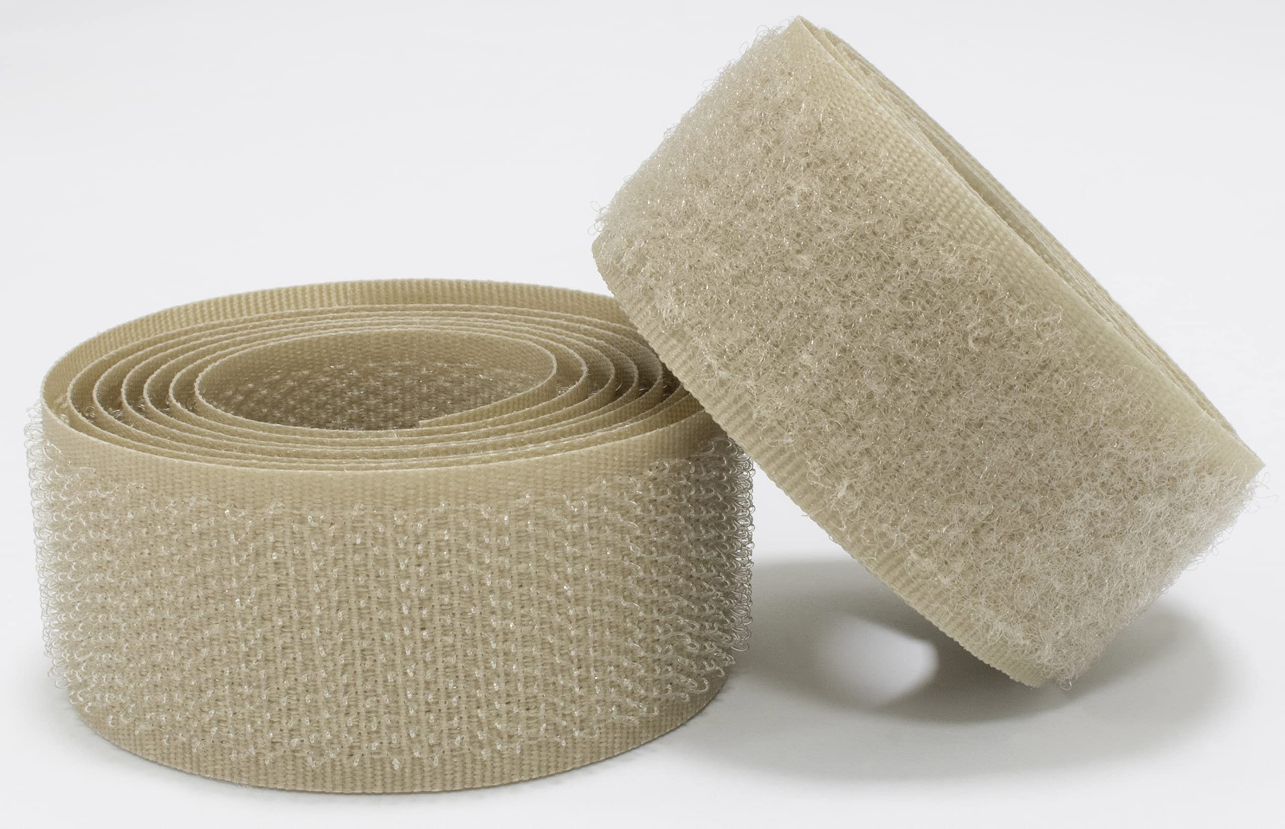 AERZETIX Bande scratch 25 mm 1 mètre auto-agrippant serre câbles ruban attache sangle beige foncé polyamide polyester