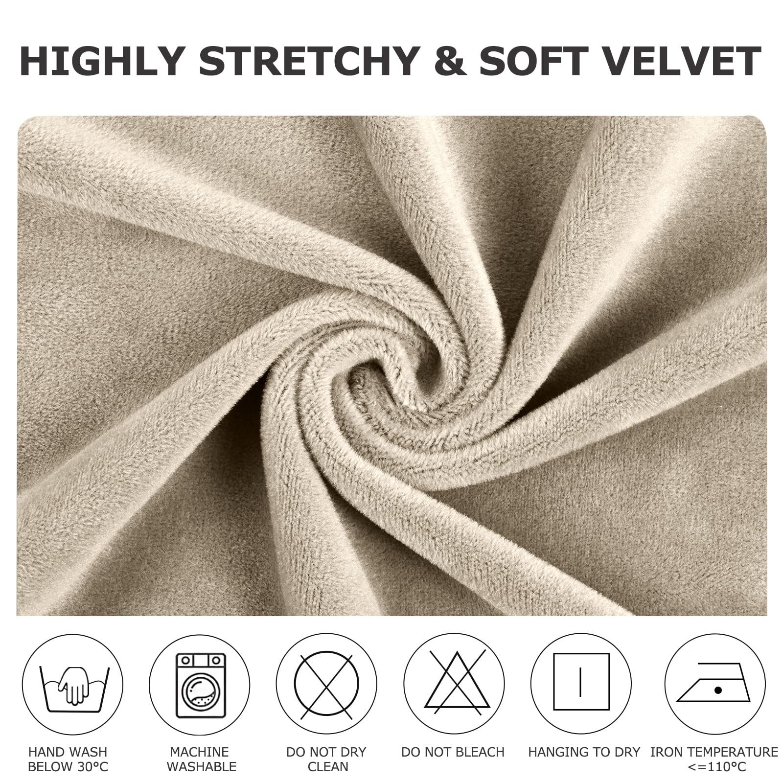 Alishomtll Juego de 4 fundas para sillas de comedor, de terciopelo elástico, extraíble, reutilizable, lavable, protector de silla para banquetes de hotel, ceremonia (champán, 4 piezas)