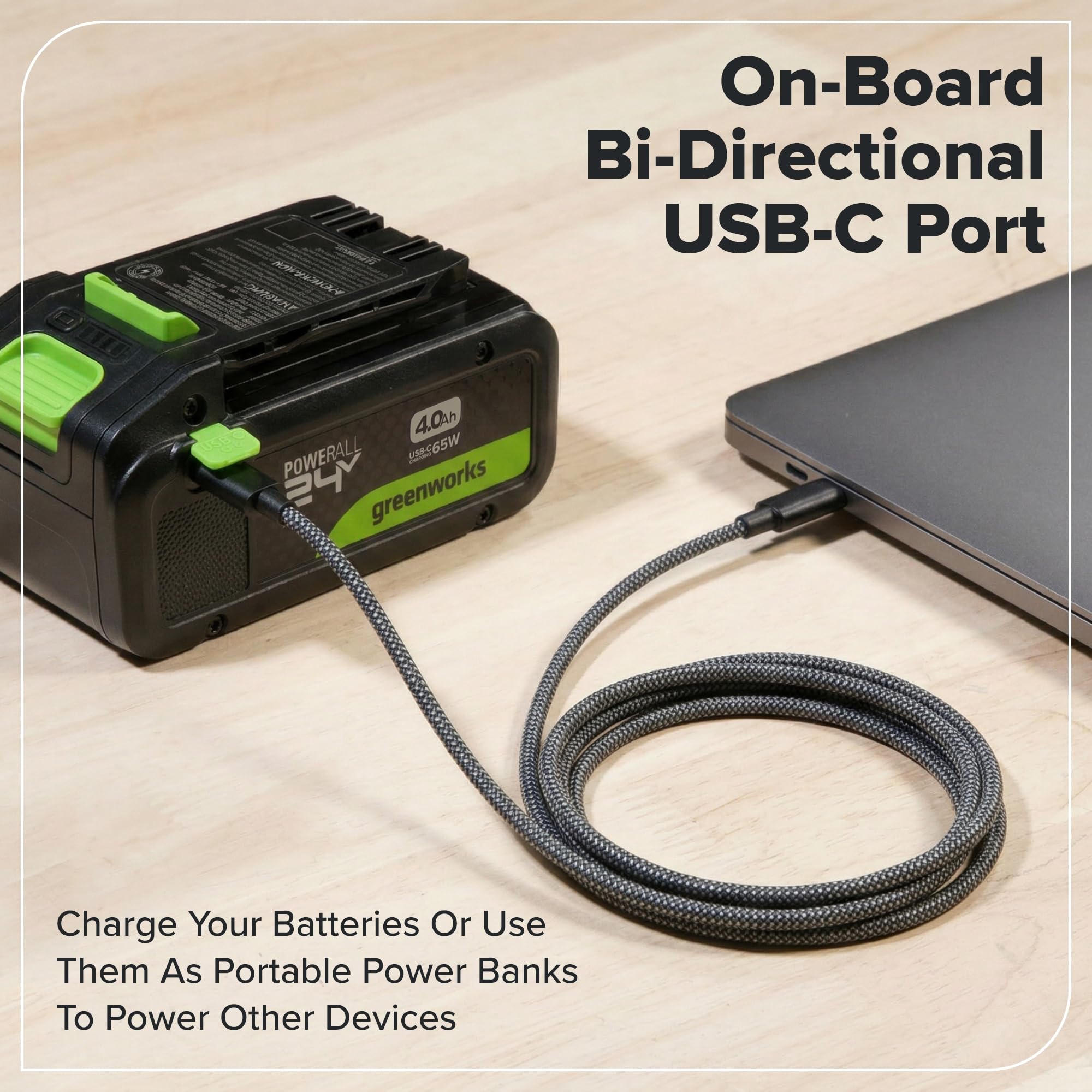 Greenworks Tijera Eléctrica 24V con Batería 2,0Ah & Cargador USB-C 30W, Motor Brushless, Cuchillas Acero, Apertura 22/32 mm, Pantalla LED, Tijera Poda LP1202A1