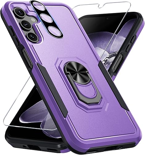 Miniatura 18 de Janmitta Funda compatible con Samsung Galaxy A14 5G con protector de pantalla + protector de lente de cámara, funda resistente de servicio pesado