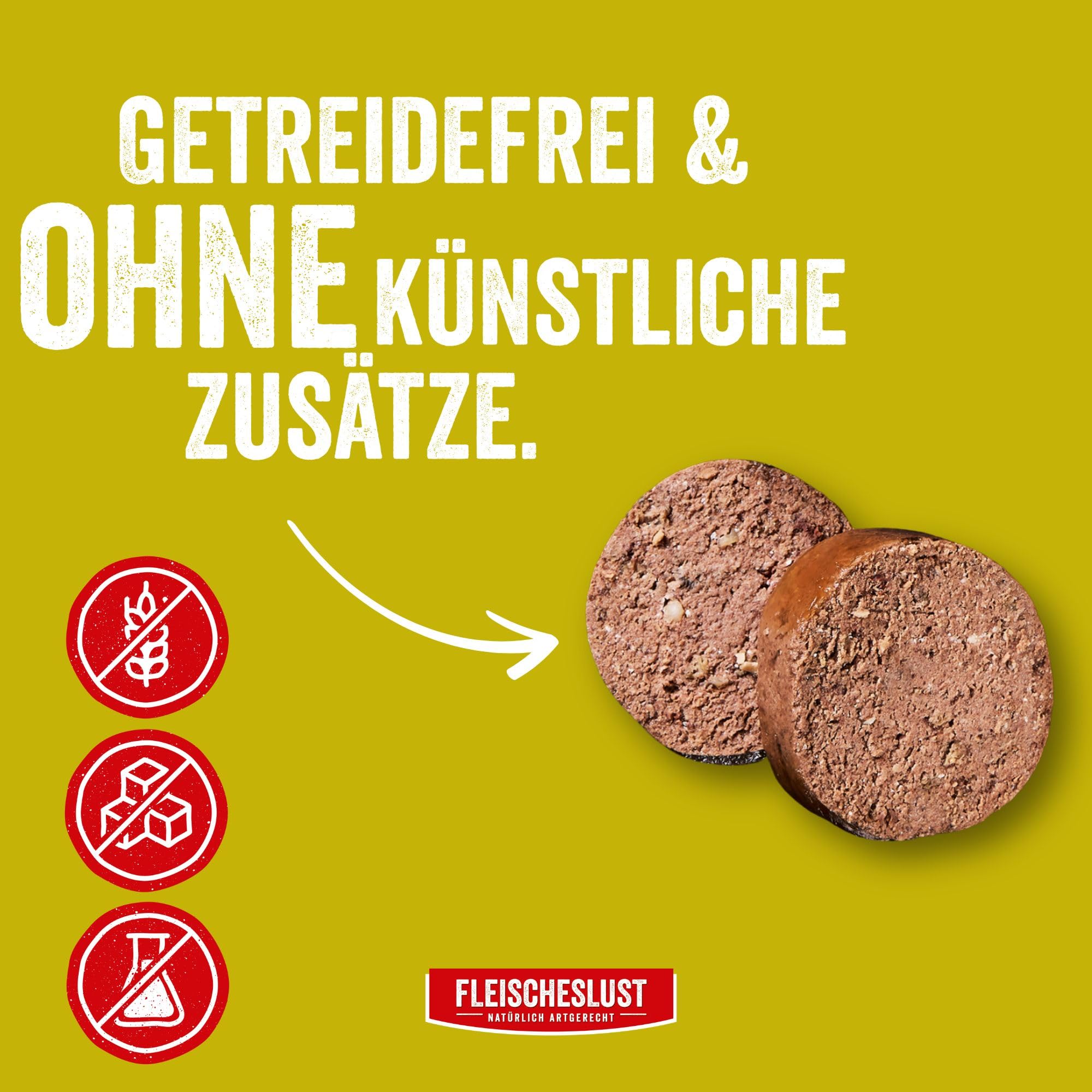 Steakhouse Ziege pur (12x500g), Nassfutter für Hunde & Katzen, sensitives Ergänzungsfutter, Monoprotein, getreidefrei, 14x Wurst von Fleischeslust