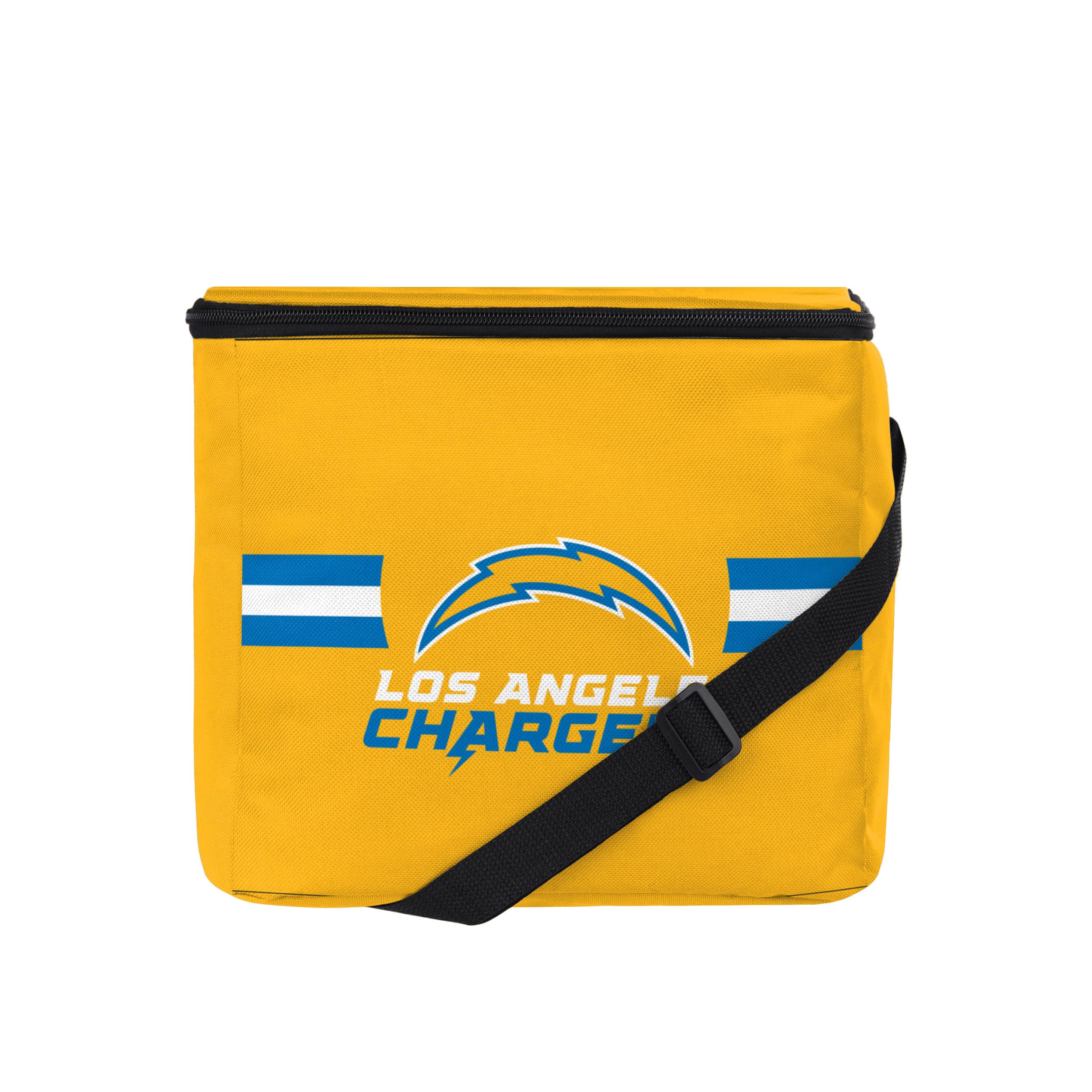 FOCO NFL Officially Licensed Primary Logo Team Stripe 6 or 12 Pack Soft Insulated Game Day Football Lunch Tote Cooler - Los Angeles Chargers - 6 Pack