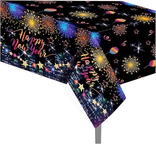 Miniatura 384 de CC HOME 1 pieza de mantel de plástico para fiesta de los 90 de 54 x 87 pulgadas de largo, mantel vintage retro de los 90 de hip hop, tema de 1990