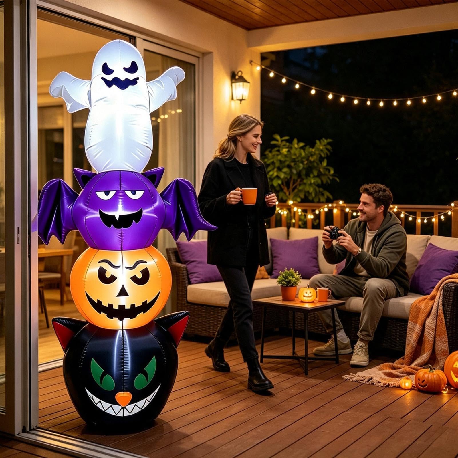 Nadmuchiwana figurka na Halloween, 1,8 m, wodoszczelna, LED
